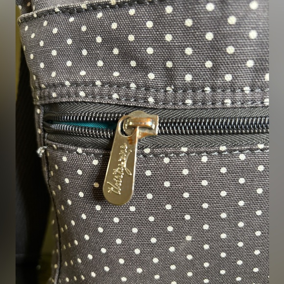 Thirty-One Grey and White Polka Dot Crossbody Bag - Picture 2 of 10